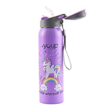 Youp Stainless Steel Mauve Color Unicorn Kids Sipper Bottle Gypsy - 500 ml