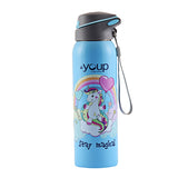Youp Stainless Steel Sky Blue Color Unicorn Kids Sipper Bottle Gypsy - 500 ml