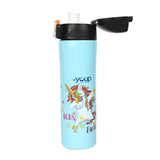 Youp Stainless Steel Blue Color Kids Insulated Unicorn Sipper Bottle Rolex - 500 ml