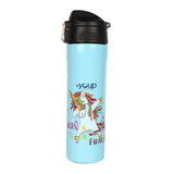 Youp Stainless Steel Blue Color Kids Insulated Unicorn Sipper Bottle Rolex - 500 ml