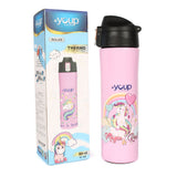 Youp Stainless Steel Pink Color Kids Insulated Unicorn Sipper Bottle Rolex - 500 ml