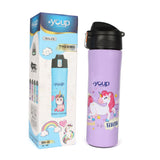 Youp Stainless Steel Purple Color Kids Insulated Unicorn Sipper Bottle Rolex - 500 ml