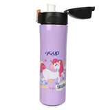 Youp Stainless Steel Purple Color Kids Insulated Unicorn Sipper Bottle Rolex - 500 ml
