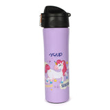 Youp Stainless Steel Purple Color Kids Insulated Unicorn Sipper Bottle Rolex - 500 ml