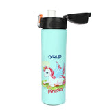 Youp Stainless Steel Green Color Kids Insulated Unicorn Sipper Bottle Rolex - 500 ml