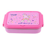 Youp Stainless Steel Pink Color Unicorn Theme Kids Lunch Box Crazy - 850 ml