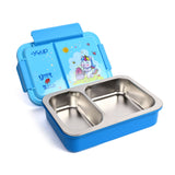 Youp Stainless Steel Blue Color Unicorn Theme Kids Bento Lunch Box With 2 Compartments Picnic - 750 ml