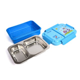 Youp Stainless Steel Blue Color Unicorn Theme Kids Bento Lunch Box With 2 Compartments Picnic - 750 ml