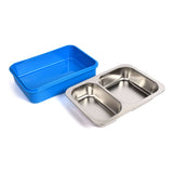 Youp Stainless Steel Blue Color Unicorn Theme Kids Bento Lunch Box With 2 Compartments Picnic - 750 ml