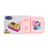 Youp Stainless Steel Pink Color Unicorn Theme Kids Bento Lunch Box With 2 Compartments Picnic - 750 ml
