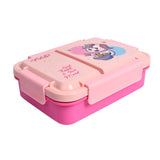 Youp Stainless Steel Pink Color Unicorn Theme Kids Bento Lunch Box With 2 Compartments Picnic - 750 ml
