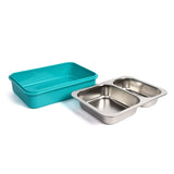Youp Stainless Steel Green Color Unicorn Theme Kids Bento Lunch Box With 2 Compartments Picnic - 750 ml