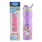 Youp Stainless Steel Purple Color Unicorn Kids Water Bottle - 750 ml