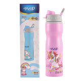 Youp Stainless Steel Pink Color Unicorn Kids Water Bottle - 750 ml