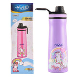 Youp Stainless Steel Purple Color Unicorn Kids Water Bottle Euro - 750 ml