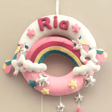 Junior Personalized Unicorn Rainbow Wall Hanging with Stars
