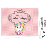 Personalised Gift Notecard - Unicorn Pattern