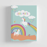 Hard Bound A5 Notebook - Unicorn & Rainbow