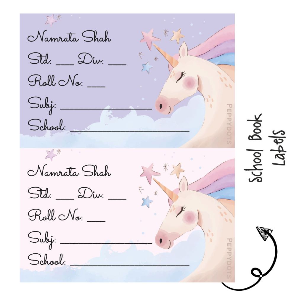 School Book Label - Unicorn – Popup Kids