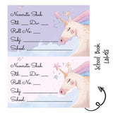 School Book Label - Unicorn