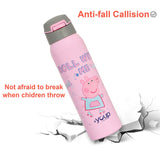 Youp Stainless Steel Pink Color Peppa Pig Theme Kids Insulated Double Wall Sipper Bottle Googlie - 500 ml