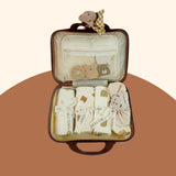 20 pcs Chubby Cream Teddy Face Birthday Gift Hamper set for Baby with travelling suitcase