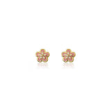 Frosted Enamel Flower Stud Earring