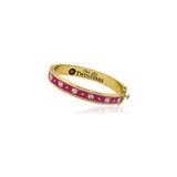 Hot Pink Enamel Bangle with Butterflies