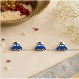 Blue Car Kurta Button
