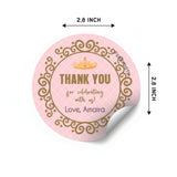 Round Thank You Label - Vintage