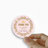 Round Thank You Label - Vintage