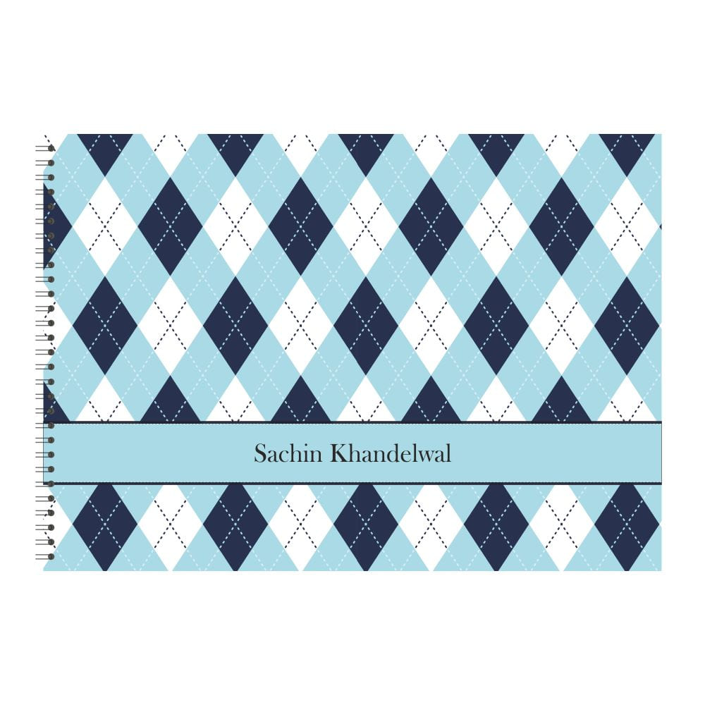 Personalized Sketchbook - Vintage Checks
