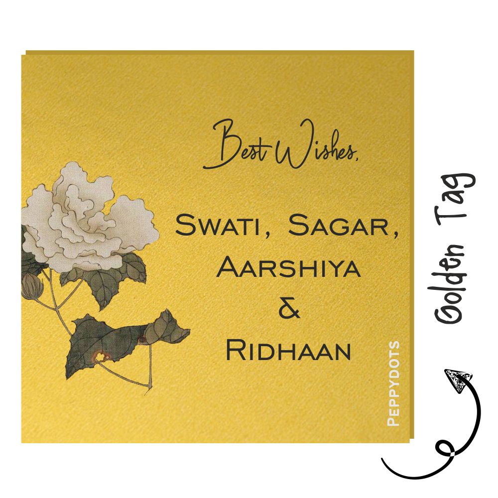 Golden Gift Tag - Vintage Flower