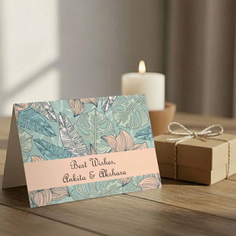 Personalised Gift Notecard - Vintage Leaves