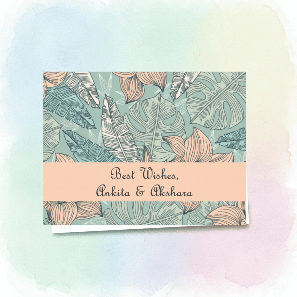 Personalised Gift Notecard - Vintage Leaves