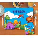 Mat Coaster Set - Volcano Dino