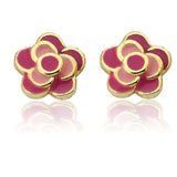 Frosted Flowers Pink & Hot Pink Petals Flower Earring