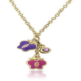 Butterflies & Pink Crystal Necklace