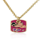 Hot Pink & Multi Color Enamel Butterflies Necklace