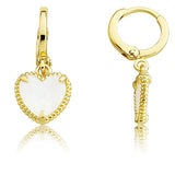 Classic Earring with Mother of Pearl Heart Dangle