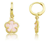 Earring with Mother of Pearl Flower Dangle