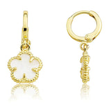 Earring with Mother of Pearl Flower Dangle