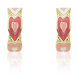 Multi Color Enamel Cut Out Heart Earring