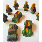 Indian Military Men & Vehicle Shaped Crayons – Pack of 9, Ages 3+
