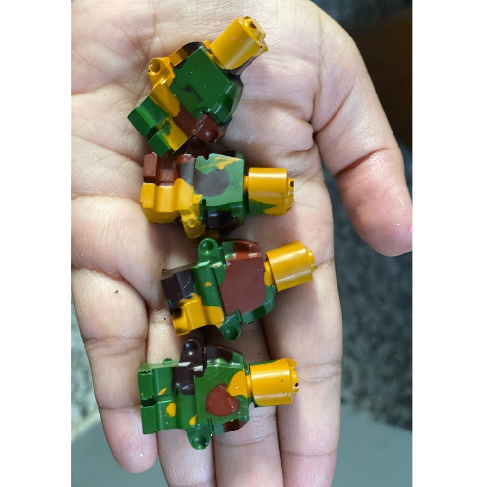 Indian Military Men & Vehicle Shaped Crayons – Pack of 9, Ages 3+
