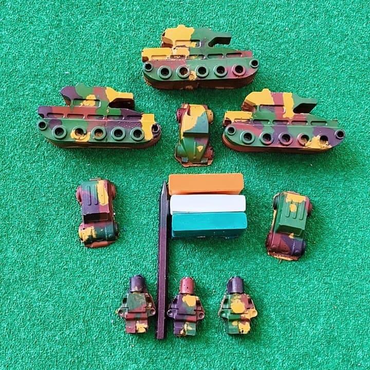 Indian Military Theme Crayons – Complete Set of 12, Ages 3+