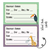 School Book Label - Wild life