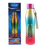 Youp Stainless Steel Fashion Series Rainbow Red Color Water Bottle - 750 ml
