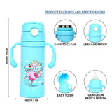 Youp Thermosteel Blue Color Kids Sipper and Feeding Bottle Eudora - 220 ml