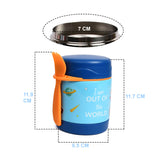 Youp Stainless Steel Insulated Blue Color Food Jar With Fork Munchkin - 325 ml